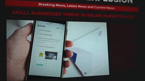 E-commerce Explosion Dark Newspaper Digital News Stock Footage 343466951