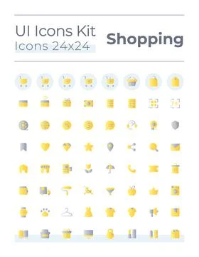 E commerce flat gradient color ui icons set Illustrazione stock