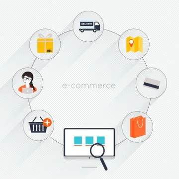 E-commerce flat Stock Illustration