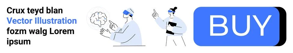 E-commerce, future shopping, virtual reality, digital transactions, online re Stock Illustration