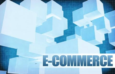 E-commerce on Futuristic Abstract Illustrazione stock