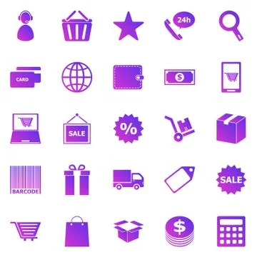 E-commerce gradient icons on white background Stock Illustration