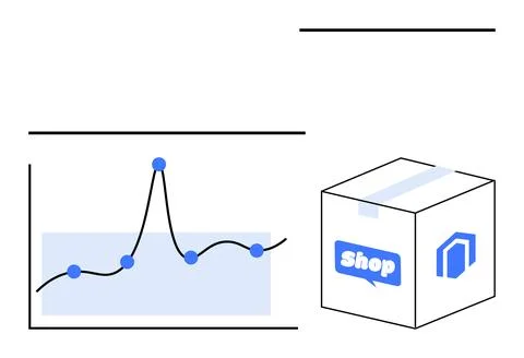 E-commerce Growth Analyzing Trends in Online Shopping and Shipping Dynamics Stock Illustration