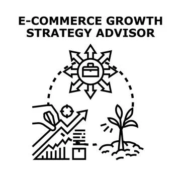 E commerce growth strategy advisor concept illustration Stock Illustration