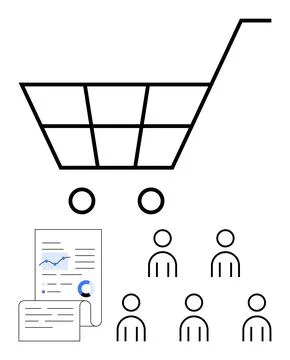 E-commerce Growth Through Customer Analytics and Market Trends Visualization Stockillustratie