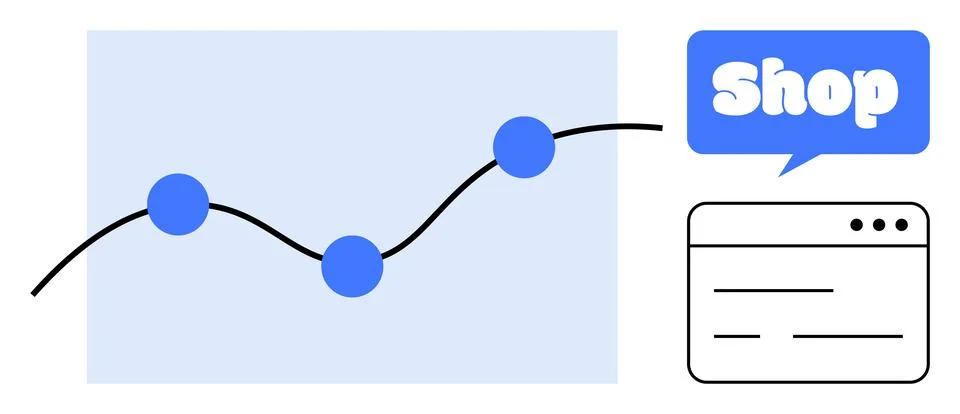 E-commerce Growth through Data Analytics and Online Shopping Illustrazione stock