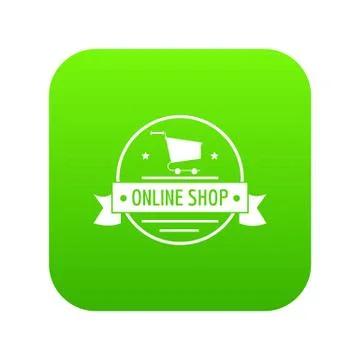 E commerce icon green vector Illustrazione stock