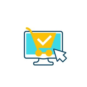 E-commerce icon, online purchase Stock Illustration