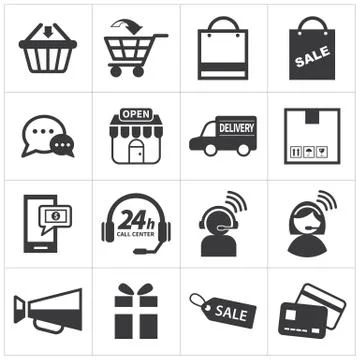 E-commerce icon set Stock Illustration