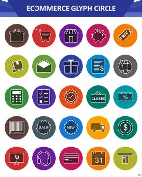 E-Commerce Icon Set Stock Illustration