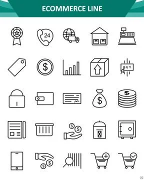 E-Commerce Icon Set Ilustración de archivo