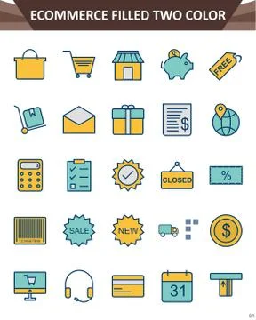 E-Commerce Icon Set Stock Illustration