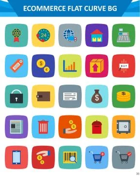 E-Commerce Icon Set Ilustración de archivo