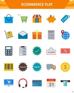 E-Commerce Icon Set Stock Illustration