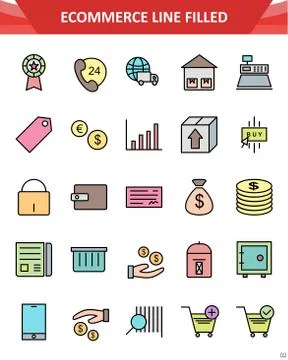 E-Commerce Icon Set Ilustración de archivo