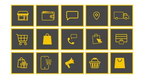 E-commerce Icon Set. Stock Illustration
