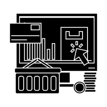 E commerce  icon, vector illustration, sign on isolated background Stock Illustration
