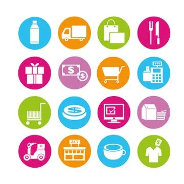 E commerce icons Stock Illustration