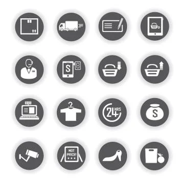 E commerce icons Illustrazione stock
