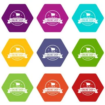 E commerce icons set 9 Illustrazione stock