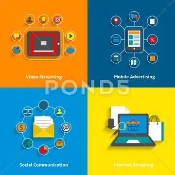 E-commerce icons set Stock Illustration