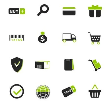 E-commerce icons set 스톡 일러스트