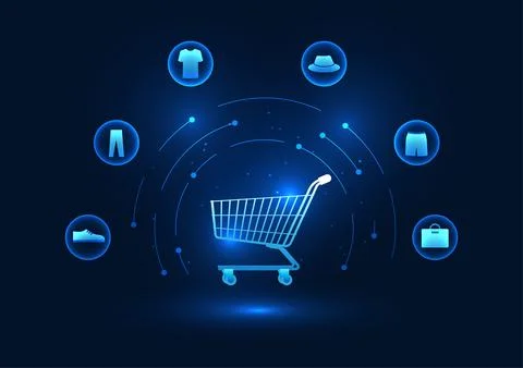 E-commerce industry Setting up an online store via the Internet or an appli.. 库存插图