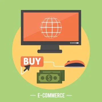 E-commerce infographic concept of purchasing Stock Illustration