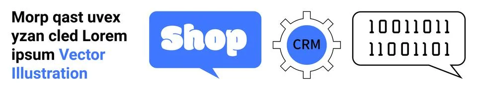 E-commerce Integration with CRM Solutions and Data Analytics Illustrazione stock