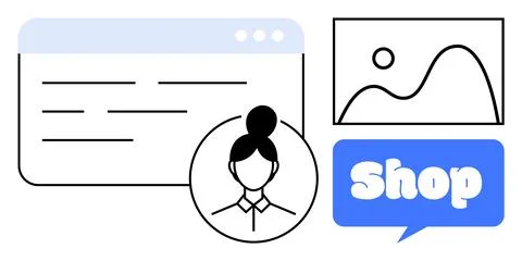 E-commerce Interface Design for Online Shopping Platforms 스톡 일러스트