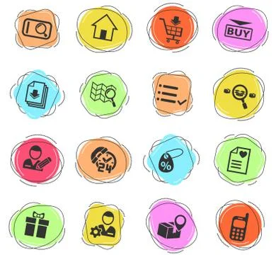 E-commerce interface icon set Stock Illustration