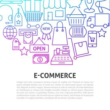 E Commerce Line Concept Stock Illustration