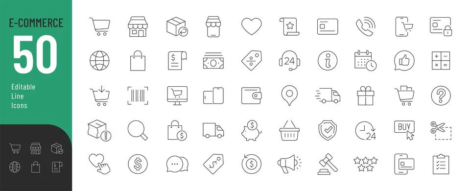 E-commerce Line Editable Icons set. Stock Illustration