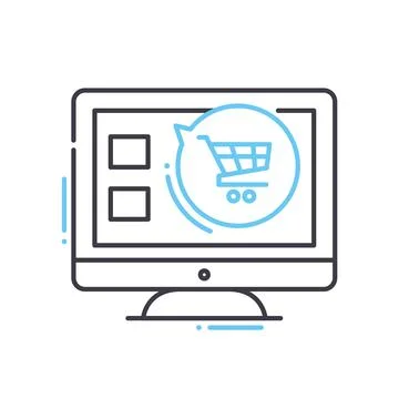 E-commerce line icon, outline symbol, vector illustration, concept sign Stock Illustration