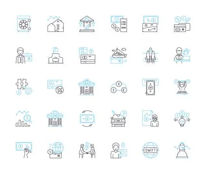 E-commerce linear icons set. Shopping, Online, Retail, Marketplace, Sales Illustrazione stock