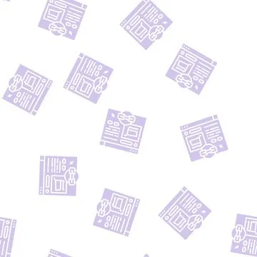 E-commerce link building glyph seamless pattern Stock Illustration