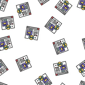 E-commerce link building vector seamless pattern Stock Illustration