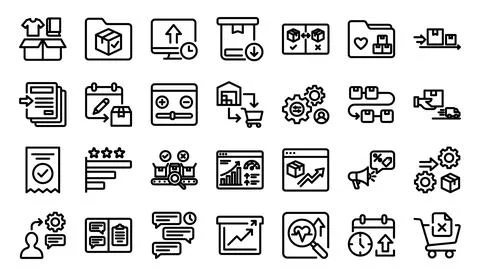 E-commerce Logistics Delivery Line Icon Set Vector Illustration Illustration