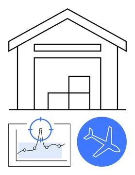 E-commerce logistics, freight delivery, inventory management, data analytics, イラスト素材