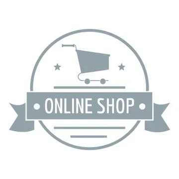 E commerce logo, simple gray style Illustrazione stock
