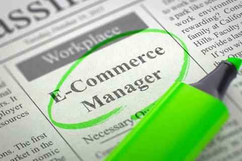 E-Commerce Manager Job Vacancy Stock Illustration