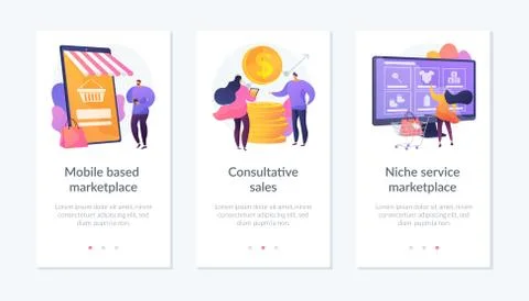 E-commerce marketplace app interface template. Stock Illustration