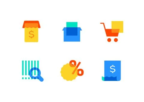 E-commerce - modern flat design style icons set Stock Illustration