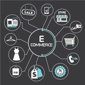 E commerce network Stock Illustration