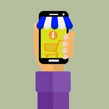 E-Commerce, online purchase of goods and services Ilustración de archivo