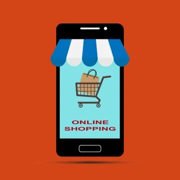 E-Commerce, online purchase of goods and services Ilustración de archivo