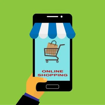 E-Commerce, online purchase of goods and services Ilustración de archivo