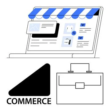 E-commerce, online retail, digital marketing, business transactions, e-store  Stock Illustration