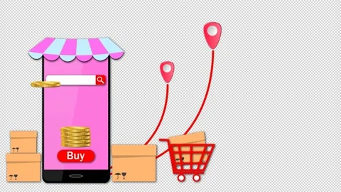 E-commerce online shopping through smartphone. Online store. Stock Footage 160412980