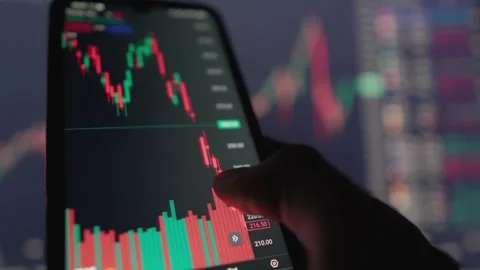 E commerce online trading to next level with mobile app for traders. Watch in Video stock 266825914